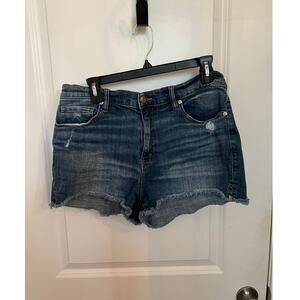 Pistola Women's Medium Wash Distressed High Rise Zip Fly 31 Jeans shorts Stretch